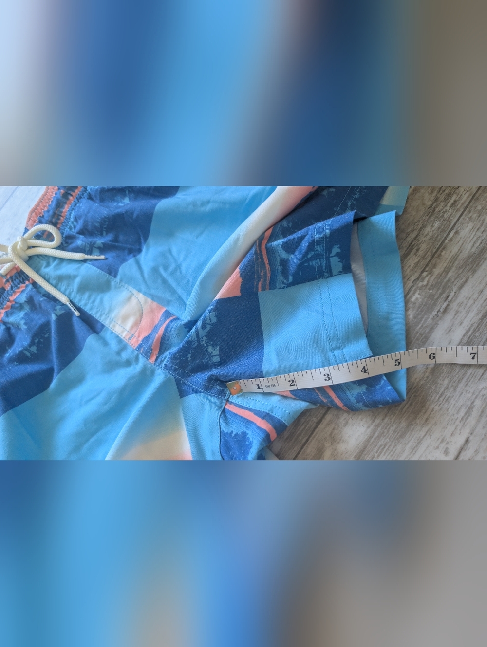RSQ Men’s Blue & Coral Swim Shorts - Picture 6 of 6